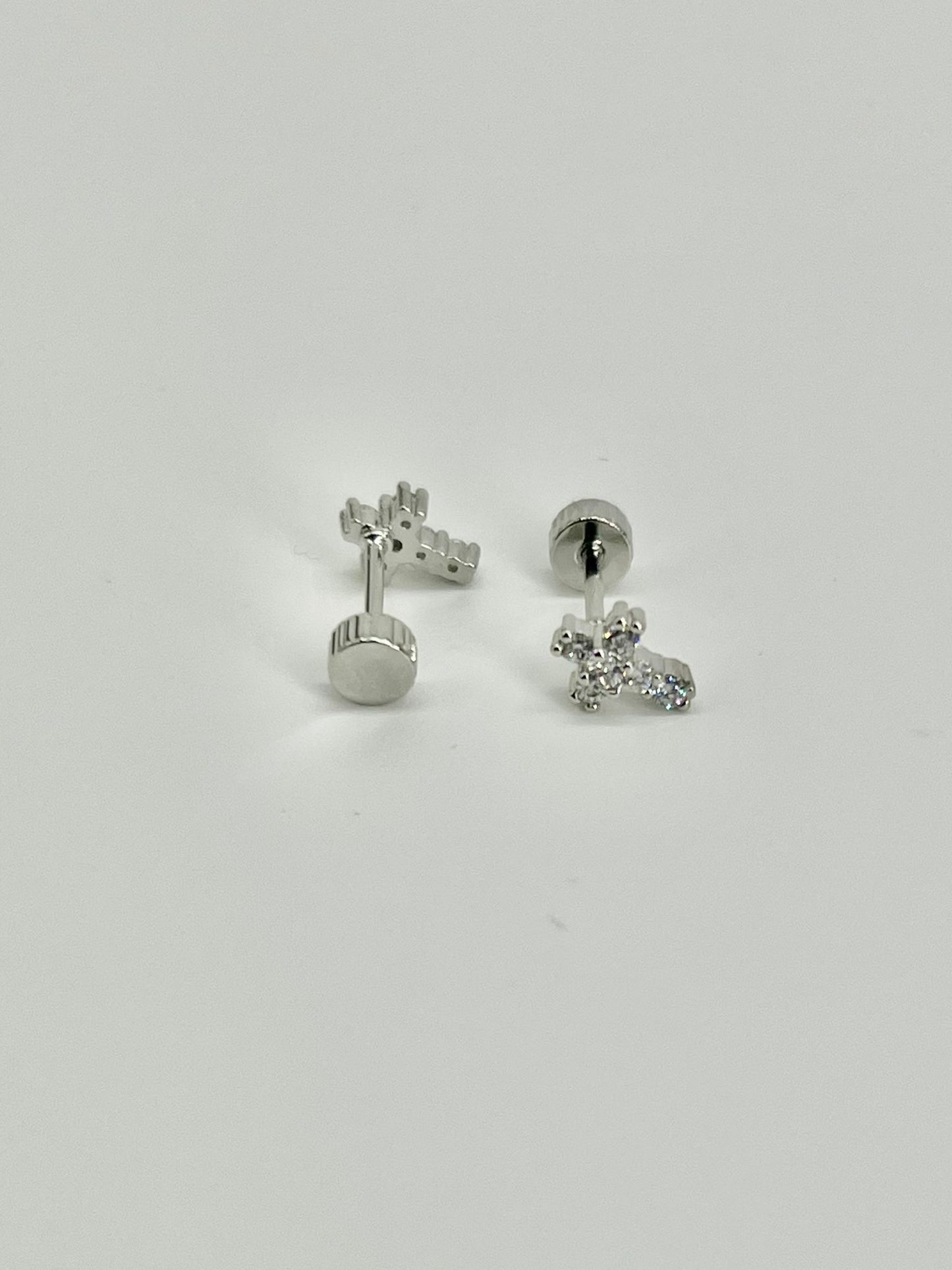 Pendientes Rosca Trasera " Cruz Zircon"
