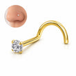 Piercing Nariz Cristal Forma Espárrago de Acero Inoxidable
