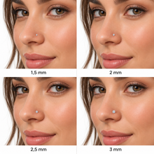 Piercing Nariz Cristal Forma Espárrago de Acero Inoxidable