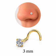 Piercing Nariz Cristal Forma Espárrago de Acero Inoxidable
