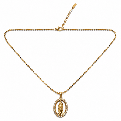 Colgante Con Medalla de Virgen Religiosa , 45 cm + 5 cm alargador Acero Inoxidable