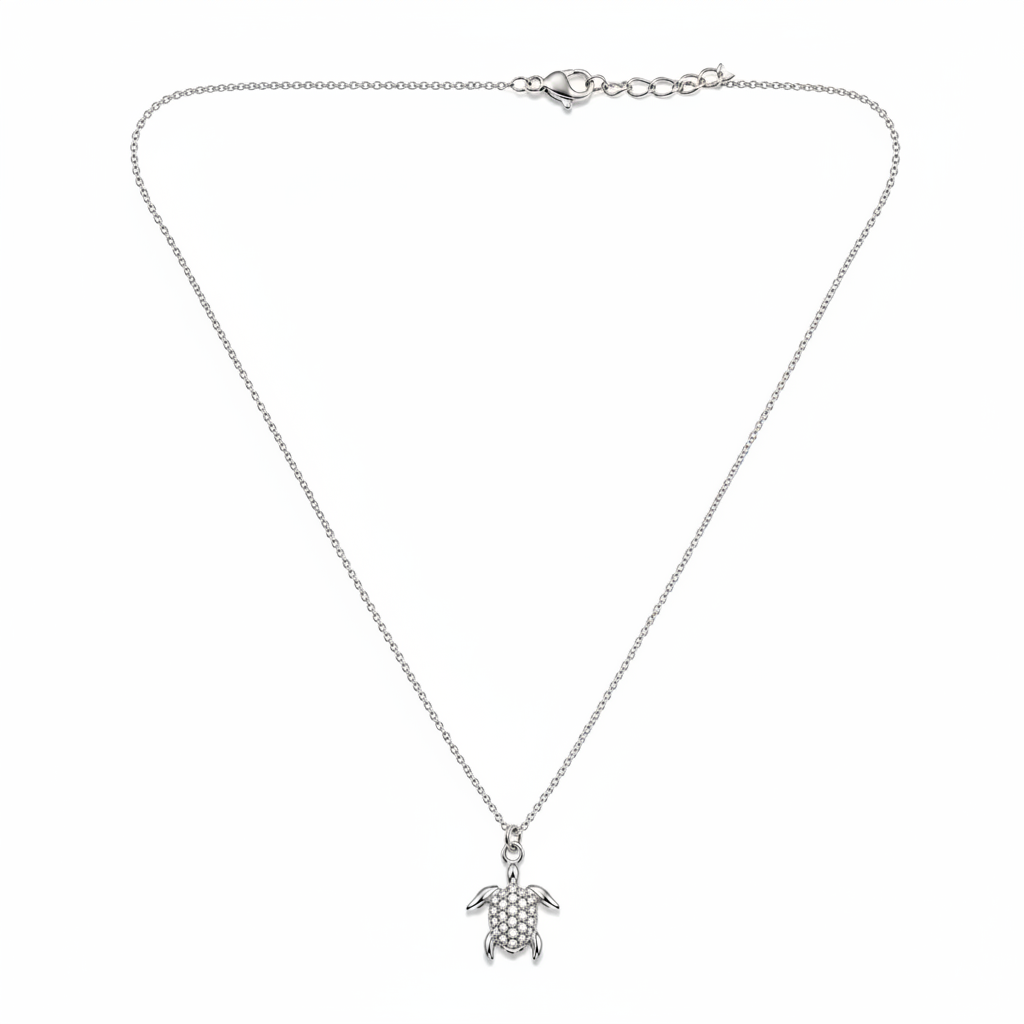 Colgante Mini Tortuga ,45 cm cadena +5cm alargador de Acero Inoxidable