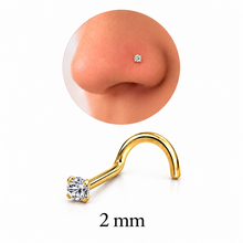 Piercing Nariz Cristal Forma Espárrago de Acero Inoxidable