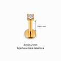 Piercing Labret Zircon, Rosca delantera Acero Inoxidable
