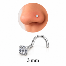 Piercing Nariz Cristal Forma Espárrago de Acero Inoxidable
