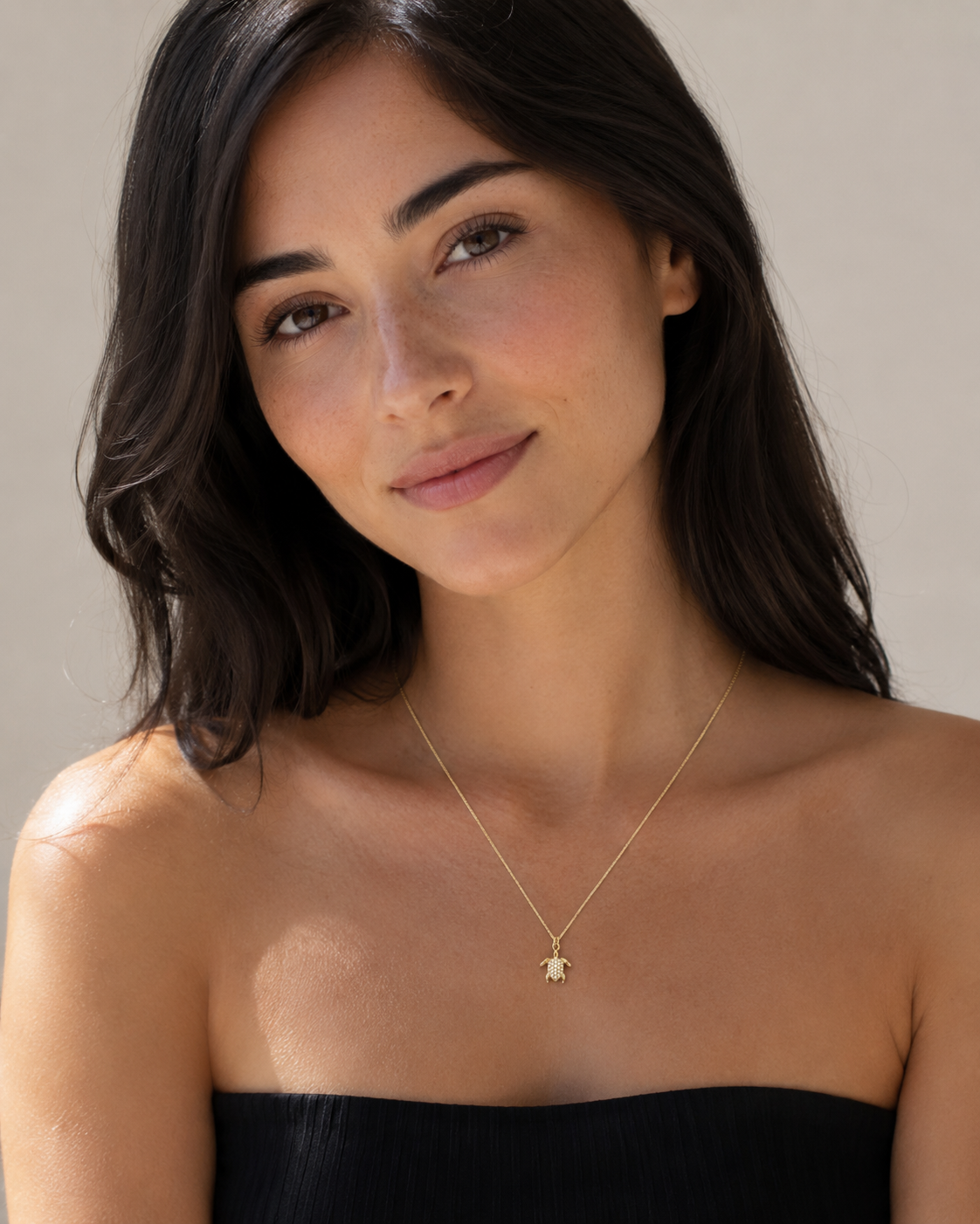 Colgante Mini Tortuga ,45 cm cadena +5cm alargador de Acero Inoxidable