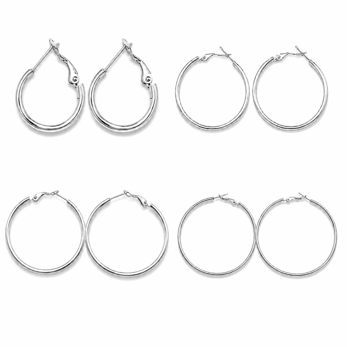 Par Aros de Acero Inoxidable ,bisagra con resorte fácil de poner.