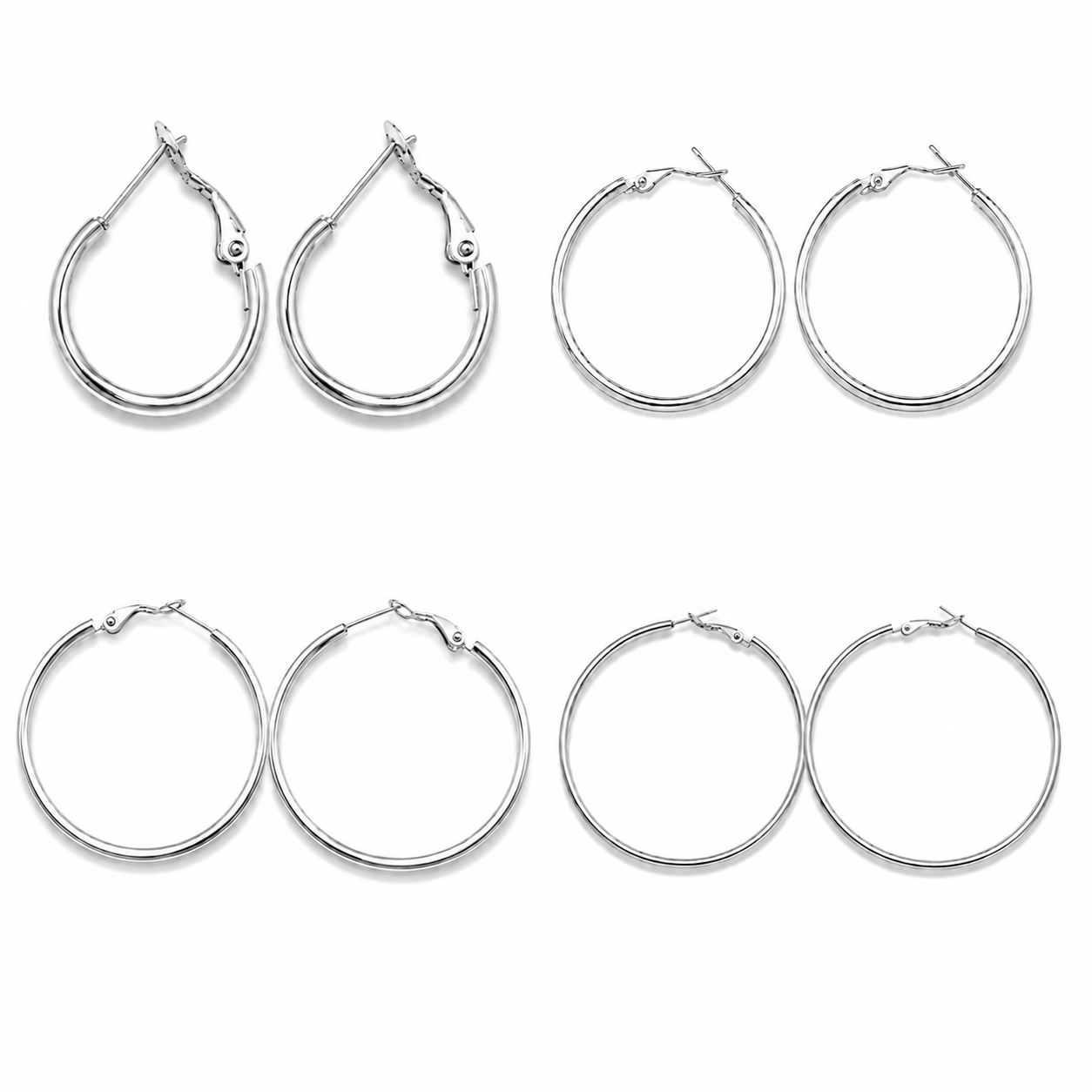Par Aros de Acero Inoxidable ,bisagra con resorte fácil de poner.