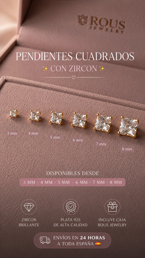 Par Pendientes de Plata 925 Zircon