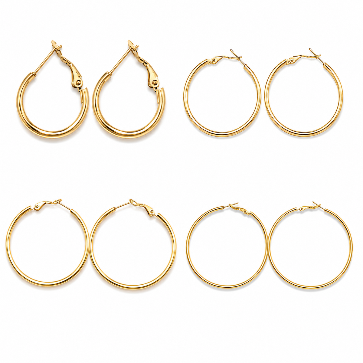 Par Aros de Acero Inoxidable ,bisagra con resorte fácil de poner.