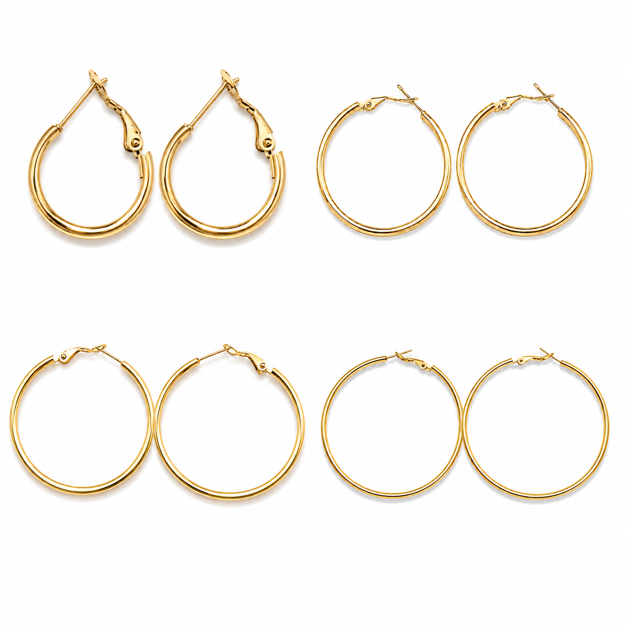 Par Aros de Acero Inoxidable ,bisagra con resorte fácil de poner.