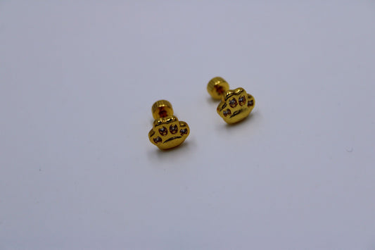 Par Pendientes Rosca Acero Inoxidable "Dog "