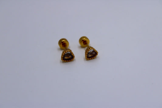 Par Pendientes Rosca Acero inoxidable " Corazones One"