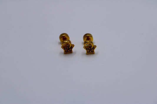 Par Pendientes Rosca Acero Inoxidable "Estrellas Lunares"