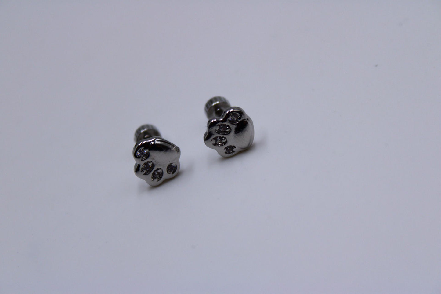 Par Pendientes Rosca Acero Inoxidable "Dog "