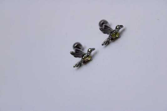 Par Pendientes Rosca Acero Inoxidable "Golondrinas"