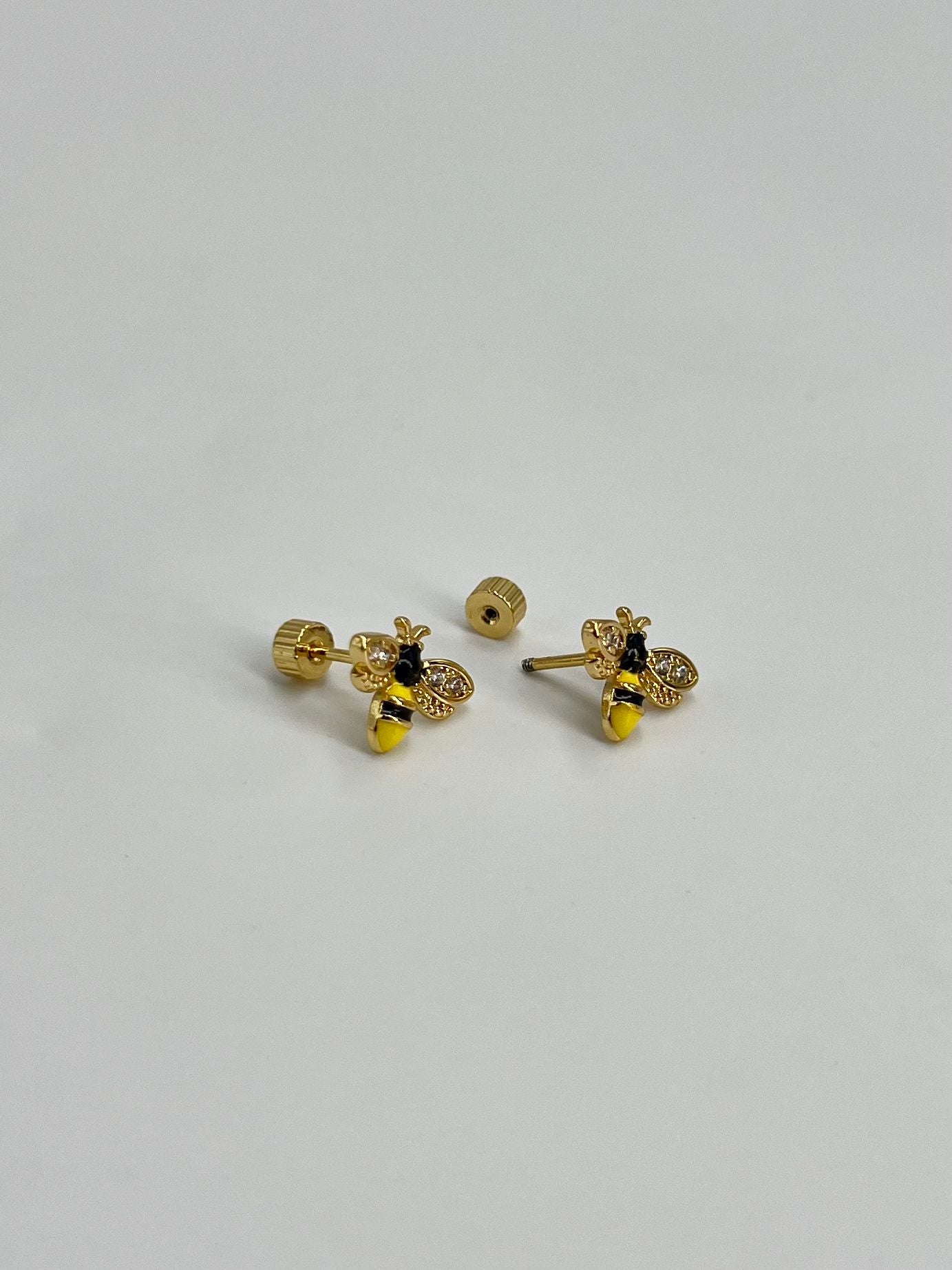 Pendientes Rosca Trasera "Abejas de la Suerte"