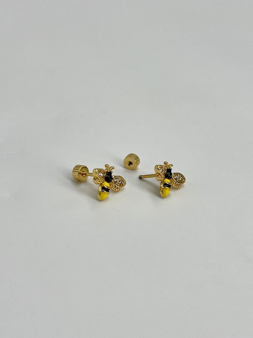 Pendientes Rosca Trasera "Abejas de la Suerte"
