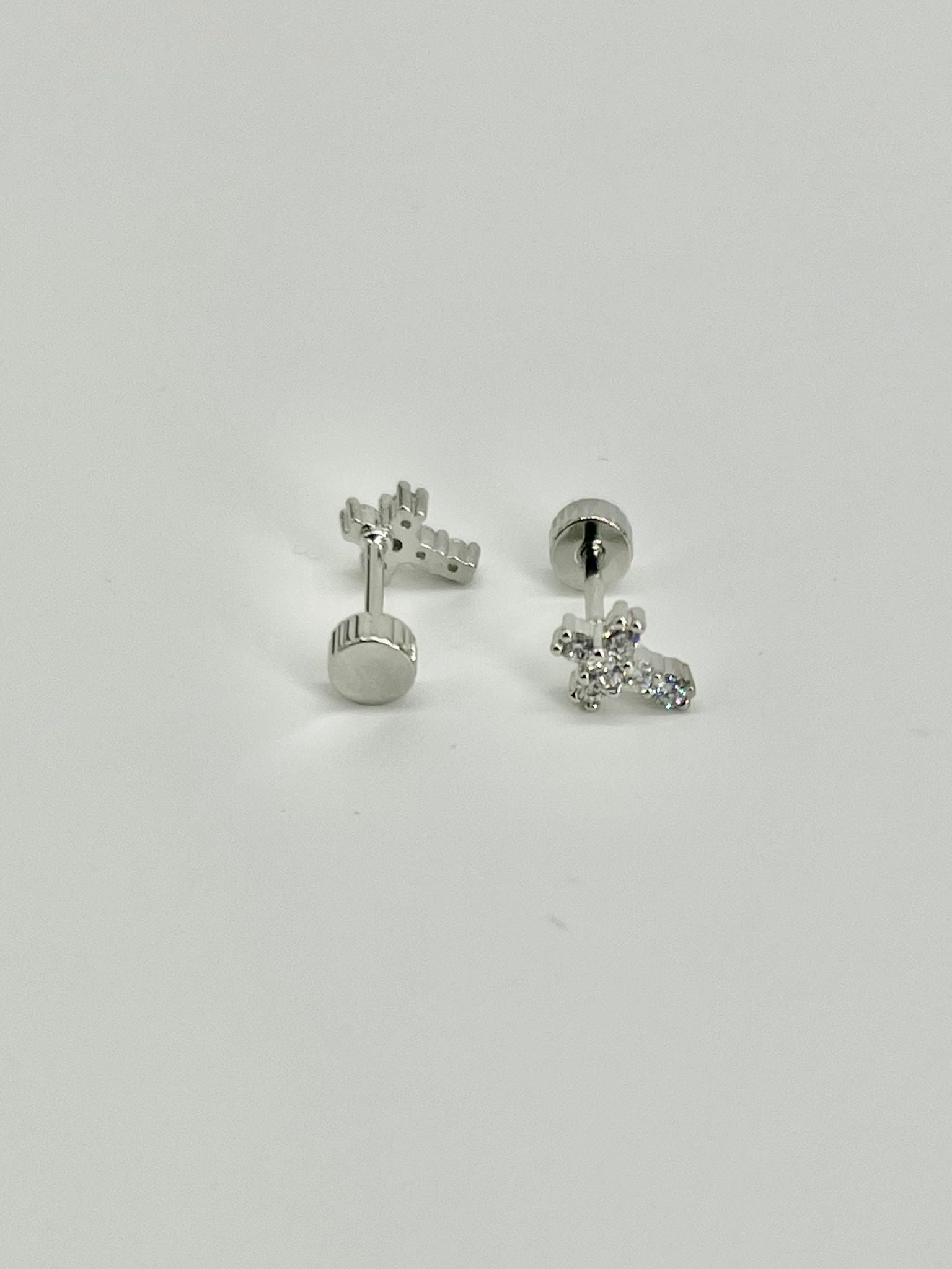 Pendientes Rosca Trasera " Cruz Zircon"