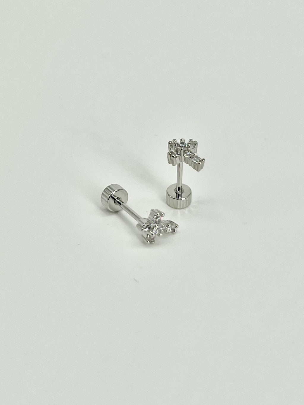 Pendientes Rosca Trasera " Cruz Zircon"