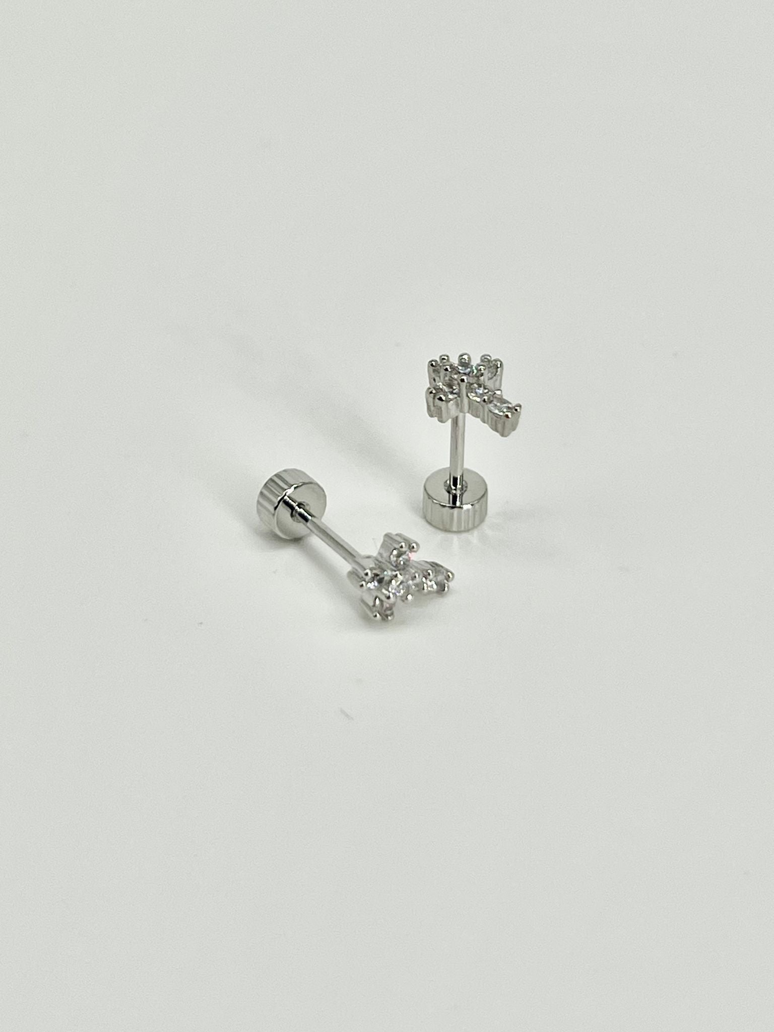 Pendientes Rosca Trasera " Cruz Zircon"