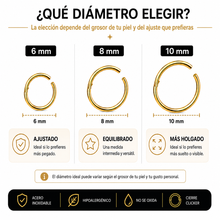 Piercing Clicker de Acero Inoxidable para Nariz, Tragus y Oreja