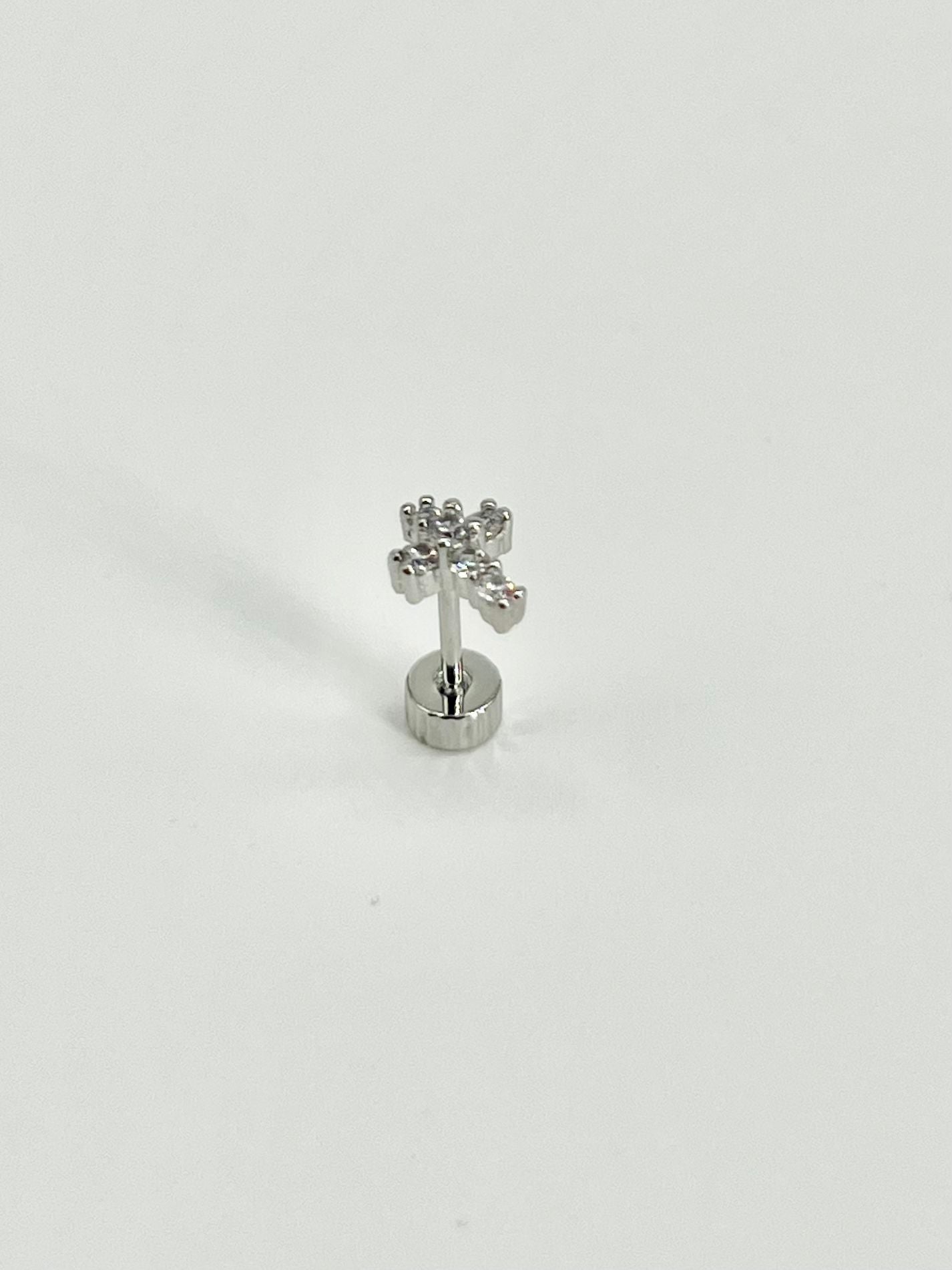 Pendientes Rosca Trasera " Cruz Zircon"