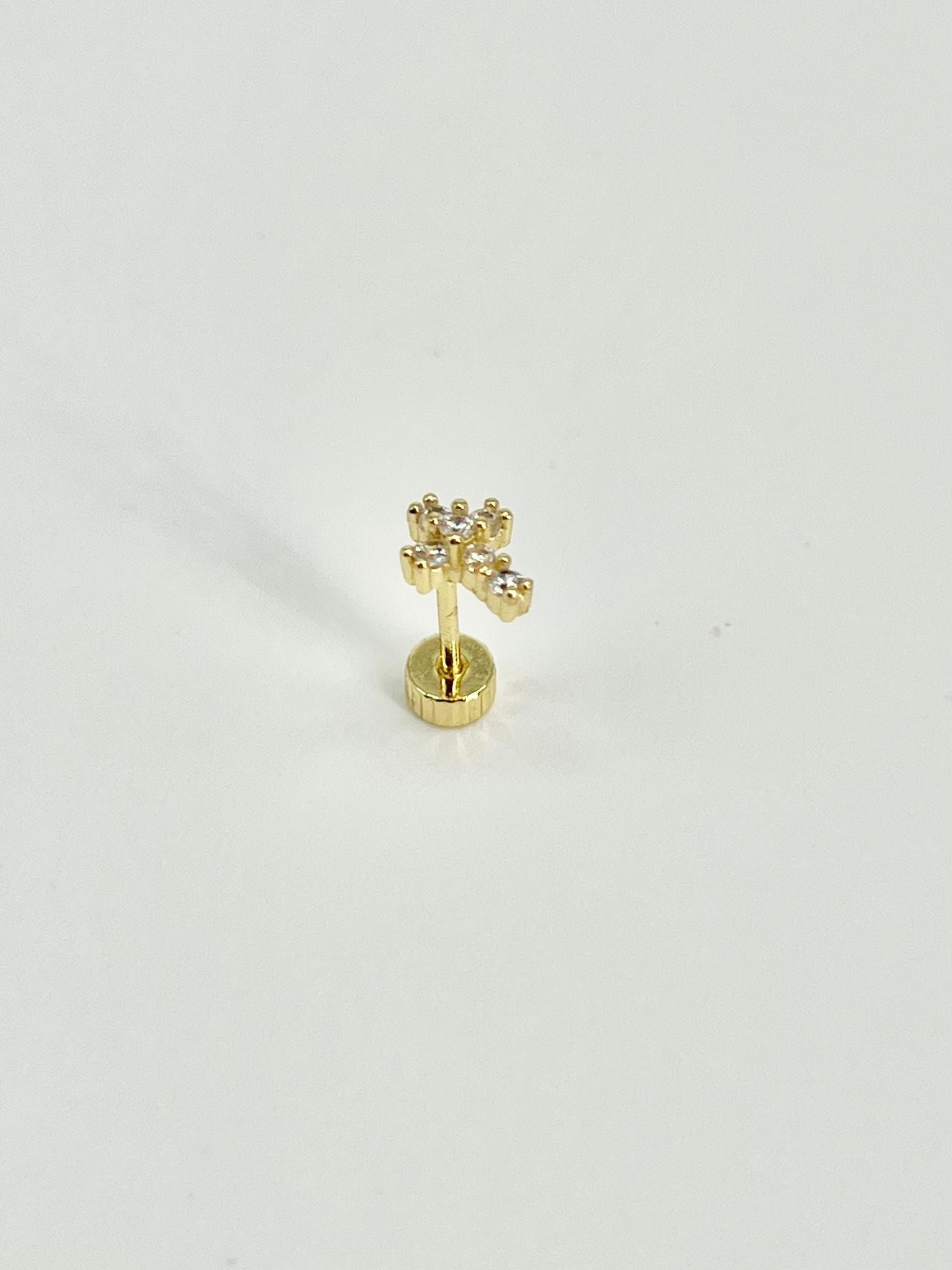 Pendientes Rosca Trasera " Cruz Zircon"