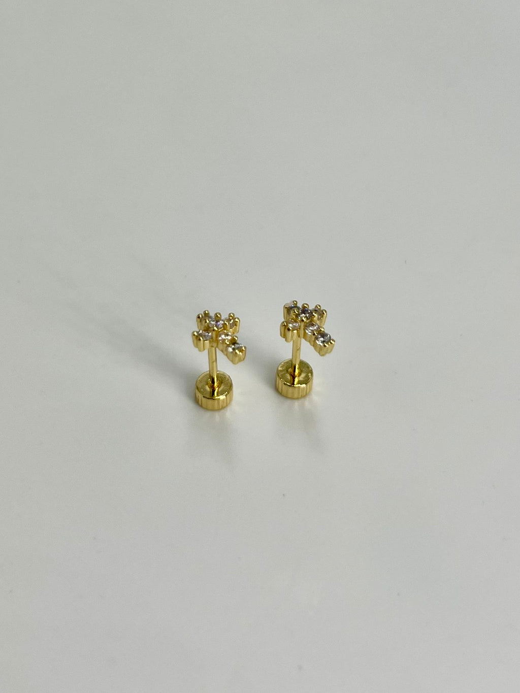 Pendientes Rosca Trasera " Cruz Zircon"