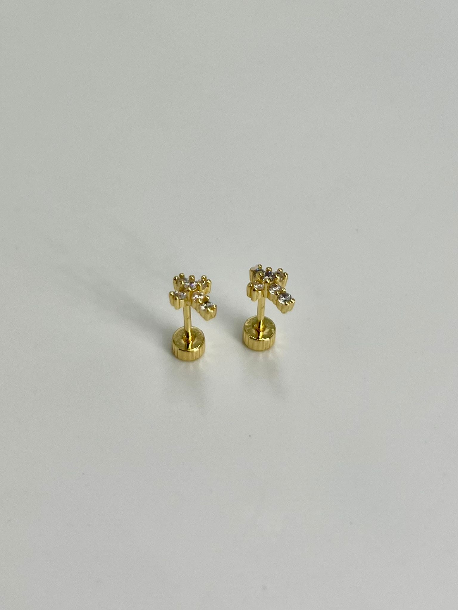 Pendientes Rosca Trasera " Cruz Zircon"