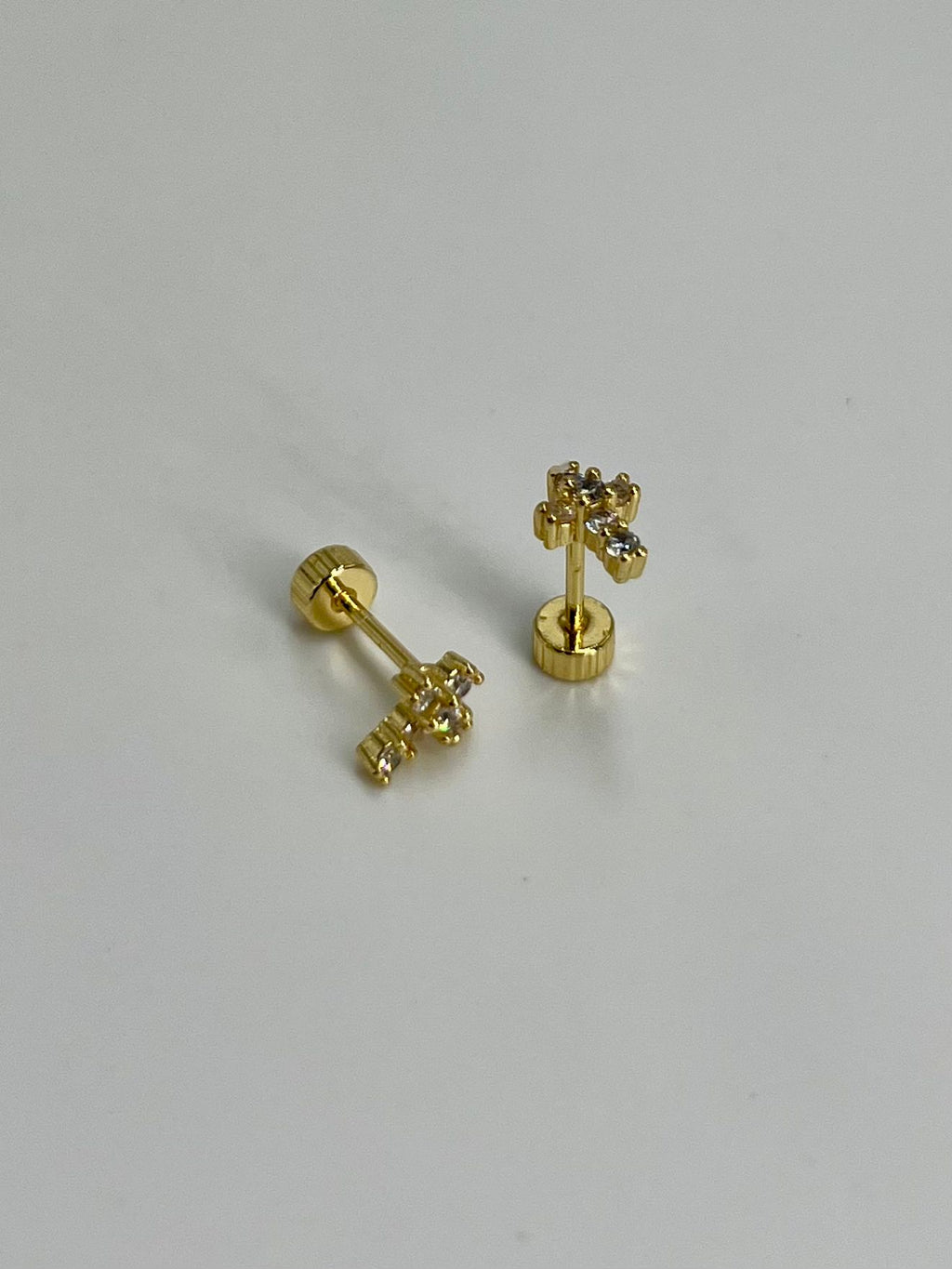 Pendientes Rosca Trasera " Cruz Zircon"